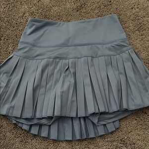 Light Blue Gold Hinge Pleated Skirt